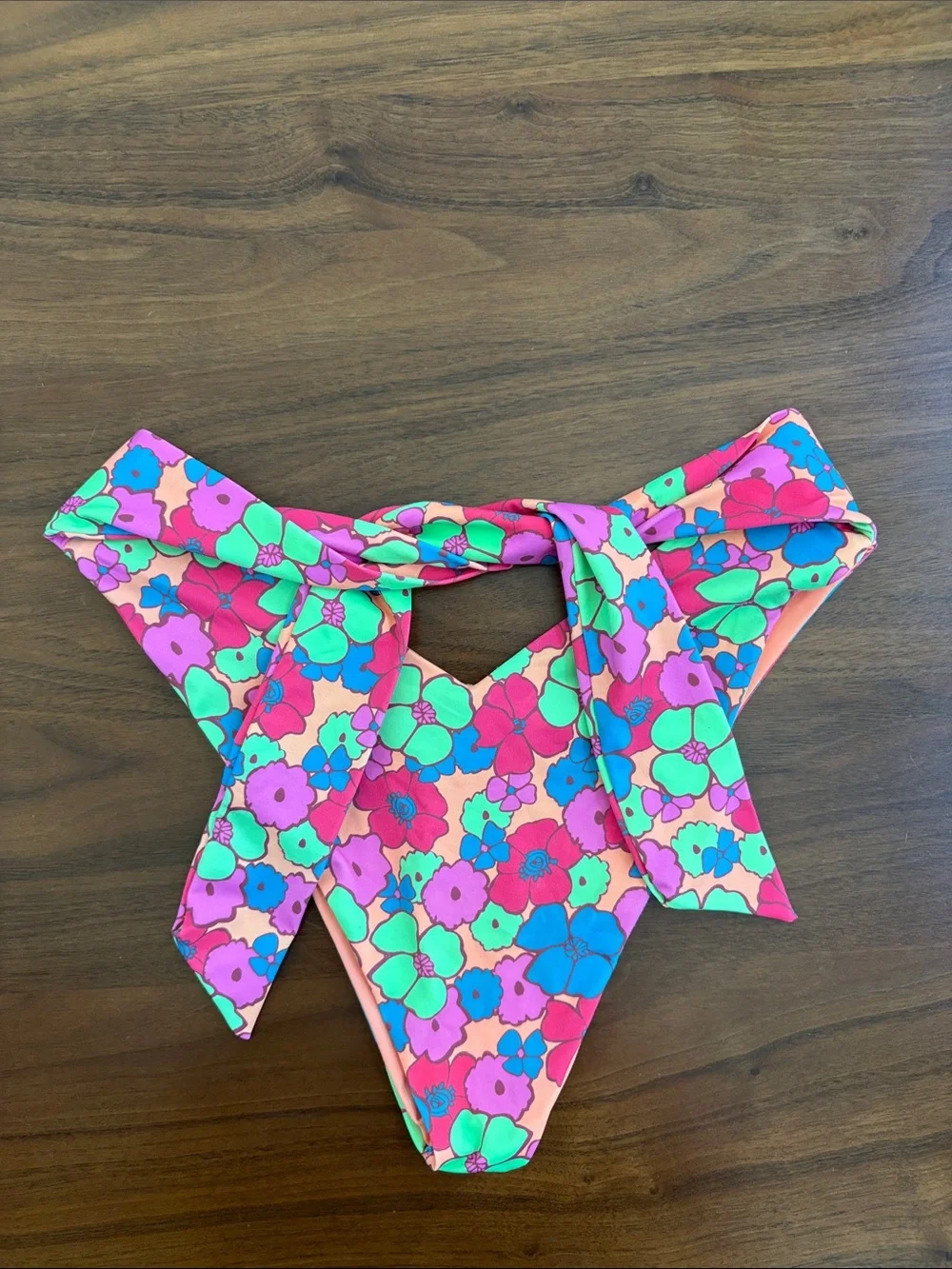 Frankie’s Bikinis Diana Halter Bikini Top & Bash Bottom 2 Piece Set Groovy XS